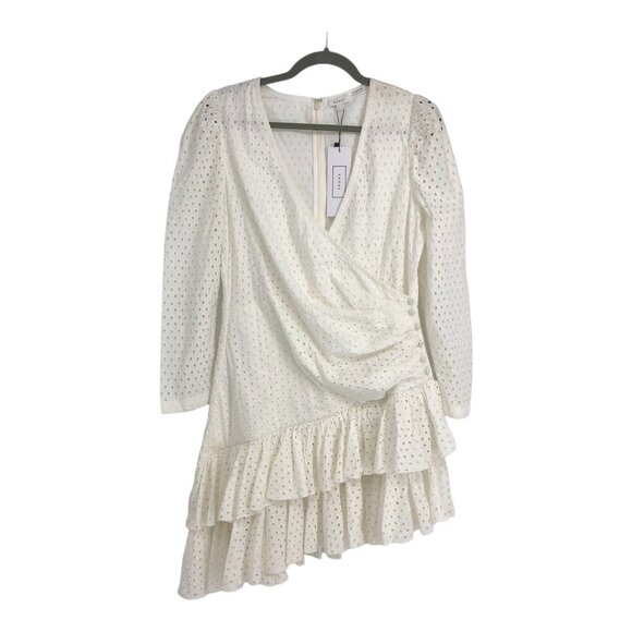 NWT Rhode White Lola Eyelet Ruffled Mini Dress size L - Picture 2 of 16